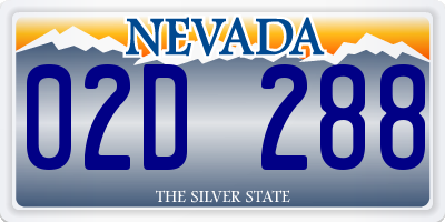 NV license plate 02D288