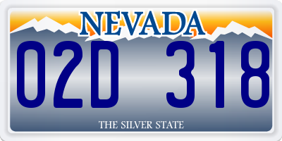 NV license plate 02D318