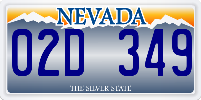 NV license plate 02D349