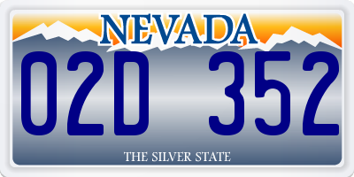 NV license plate 02D352