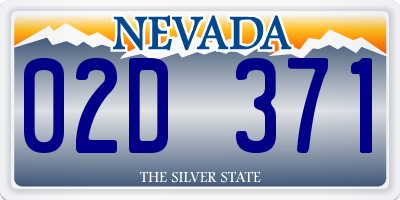 NV license plate 02D371