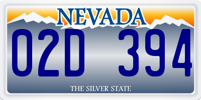 NV license plate 02D394