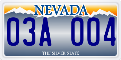 NV license plate 03A004