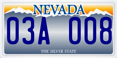 NV license plate 03A008