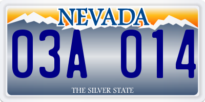 NV license plate 03A014