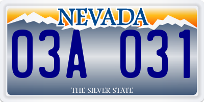 NV license plate 03A031