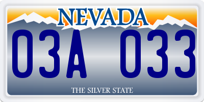 NV license plate 03A033