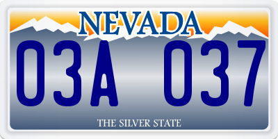 NV license plate 03A037