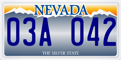 NV license plate 03A042