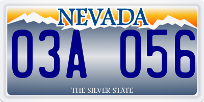 NV license plate 03A056