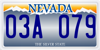 NV license plate 03A079