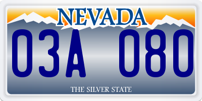NV license plate 03A080