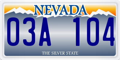 NV license plate 03A104