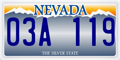 NV license plate 03A119