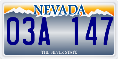 NV license plate 03A147