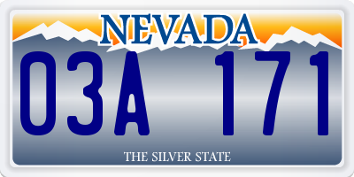 NV license plate 03A171