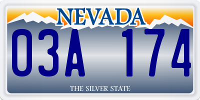 NV license plate 03A174