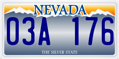 NV license plate 03A176