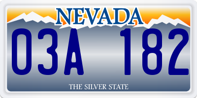 NV license plate 03A182