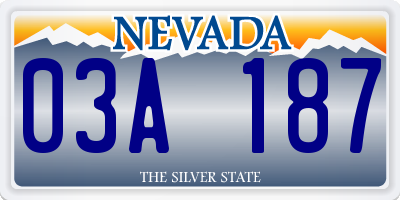 NV license plate 03A187
