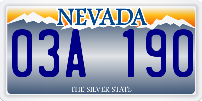 NV license plate 03A190