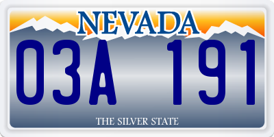 NV license plate 03A191