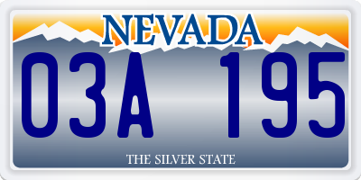 NV license plate 03A195
