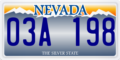 NV license plate 03A198