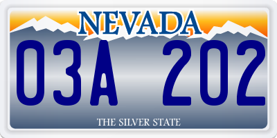 NV license plate 03A202