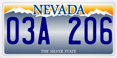 NV license plate 03A206