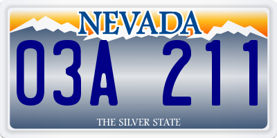 NV license plate 03A211
