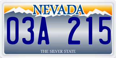NV license plate 03A215