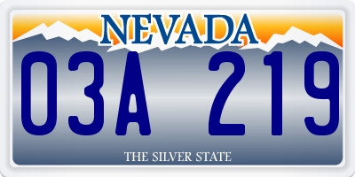 NV license plate 03A219