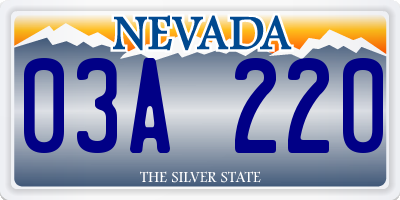 NV license plate 03A220