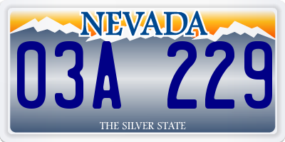 NV license plate 03A229