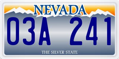 NV license plate 03A241