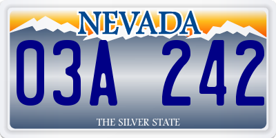 NV license plate 03A242