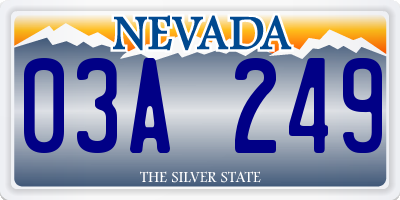 NV license plate 03A249