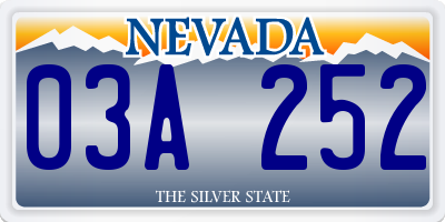 NV license plate 03A252