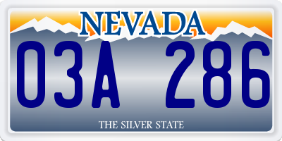 NV license plate 03A286