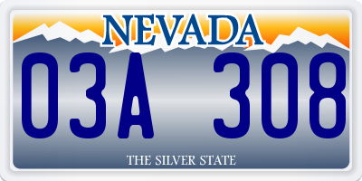 NV license plate 03A308