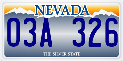 NV license plate 03A326