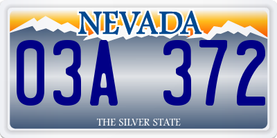 NV license plate 03A372