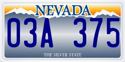 NV license plate 03A375