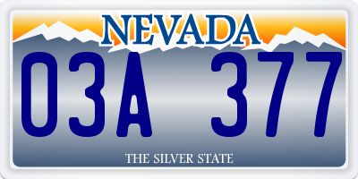 NV license plate 03A377