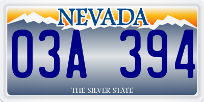 NV license plate 03A394