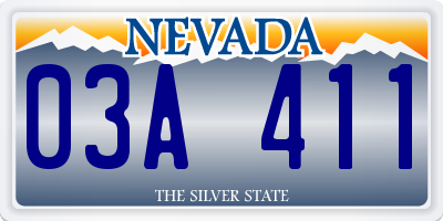 NV license plate 03A411