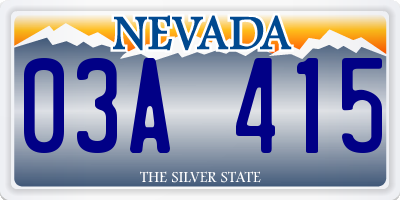 NV license plate 03A415