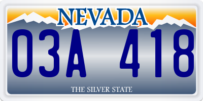 NV license plate 03A418