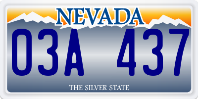 NV license plate 03A437